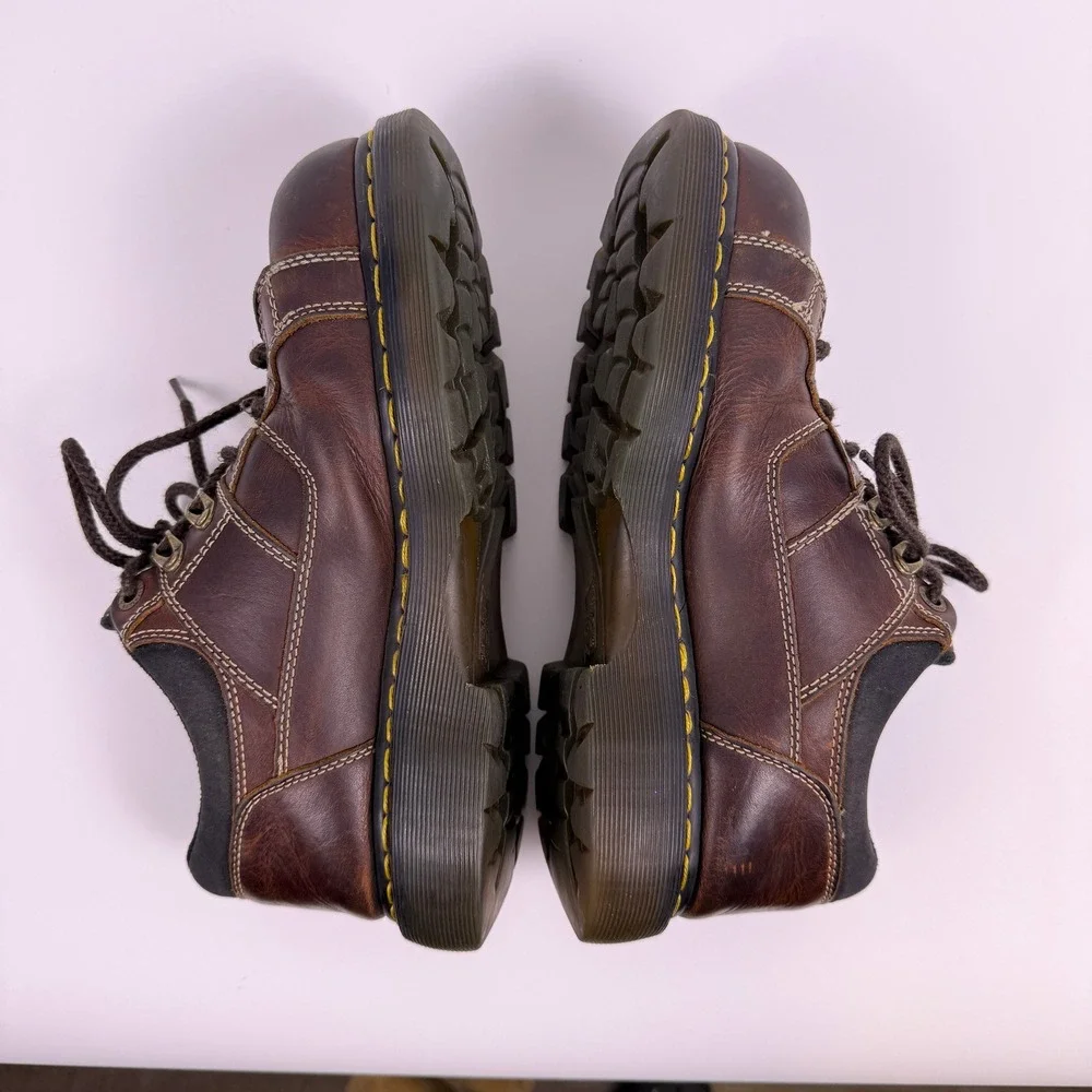 Y2K Dr. Martens Industrial Steel Toe Shoes Mens 9 Work Boots Lugged Grunge